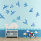 Blue Seagull Anti Bird Collision Glass Stickers Set