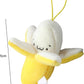 Jinshining 4Pcs Yellow Cute Stuffed Banana Shape Cartoon Doll PP Cotton Soft Doll Plush Pendant Birthday Gift for Decoration 1.97 inches Car Keychain