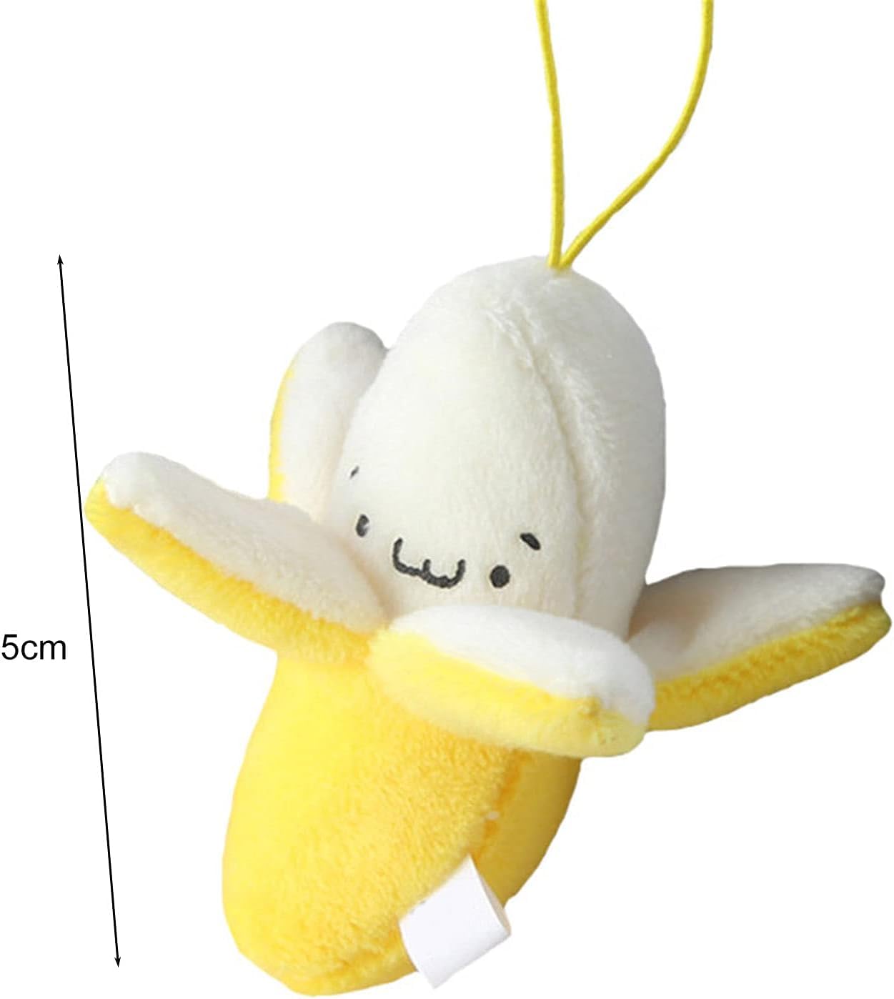 Jinshining 4Pcs Yellow Cute Stuffed Banana Shape Cartoon Doll PP Cotton Soft Doll Plush Pendant Birthday Gift for Decoration 1.97 inches Car Keychain