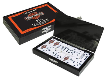 Harley-Davidson Oil Can Bar & Shield Domino Set, Durable Polyester Resin 66919