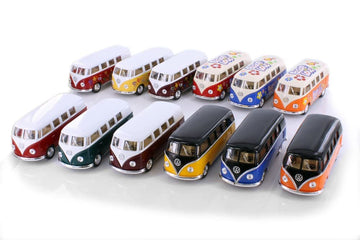 ModelToyCars Kinsmart Volkswagen Classic Bus Assortment Diecast Car Set - Box of 12 1/32 Scale Diecast Model Cars, Assorted Colors