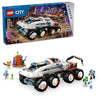 LEGO City Command Rover and Crane Loader Outer Space Toy Building Set, 4 Astronaut Toy Minifigures, Space Robot, 2 Alien Action Figures, Gift for 7