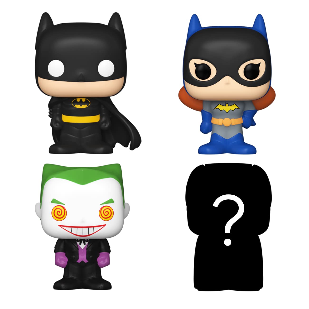 Funko Bitty POP! DC - The Joker, 4-Pack - Batman, Batgirl, The Joker and A Surprise Mystery Mini Figure - 0.9 Inch (2.2 Cm) - DC Comics Collectable