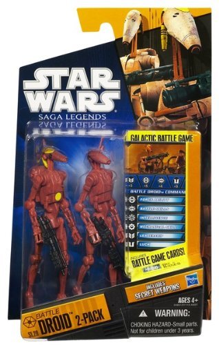 Hasbro Battle Droid Two-Pack, Red (2010 Blue Card SL20 - CW Membership)