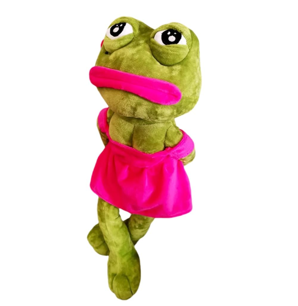Frog Plush Toy Magic Emotive Frog Stuffed Animal Meme Doll,17.7 Inch Crystal Ultra Soft, Cute Home Gift, Interactive Toy for Children's Day