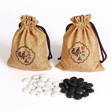 SongYun Double Convex Melamine Go Game Stone Set 361pcs with Stone Bag and Go Board, 2 Players Board Game