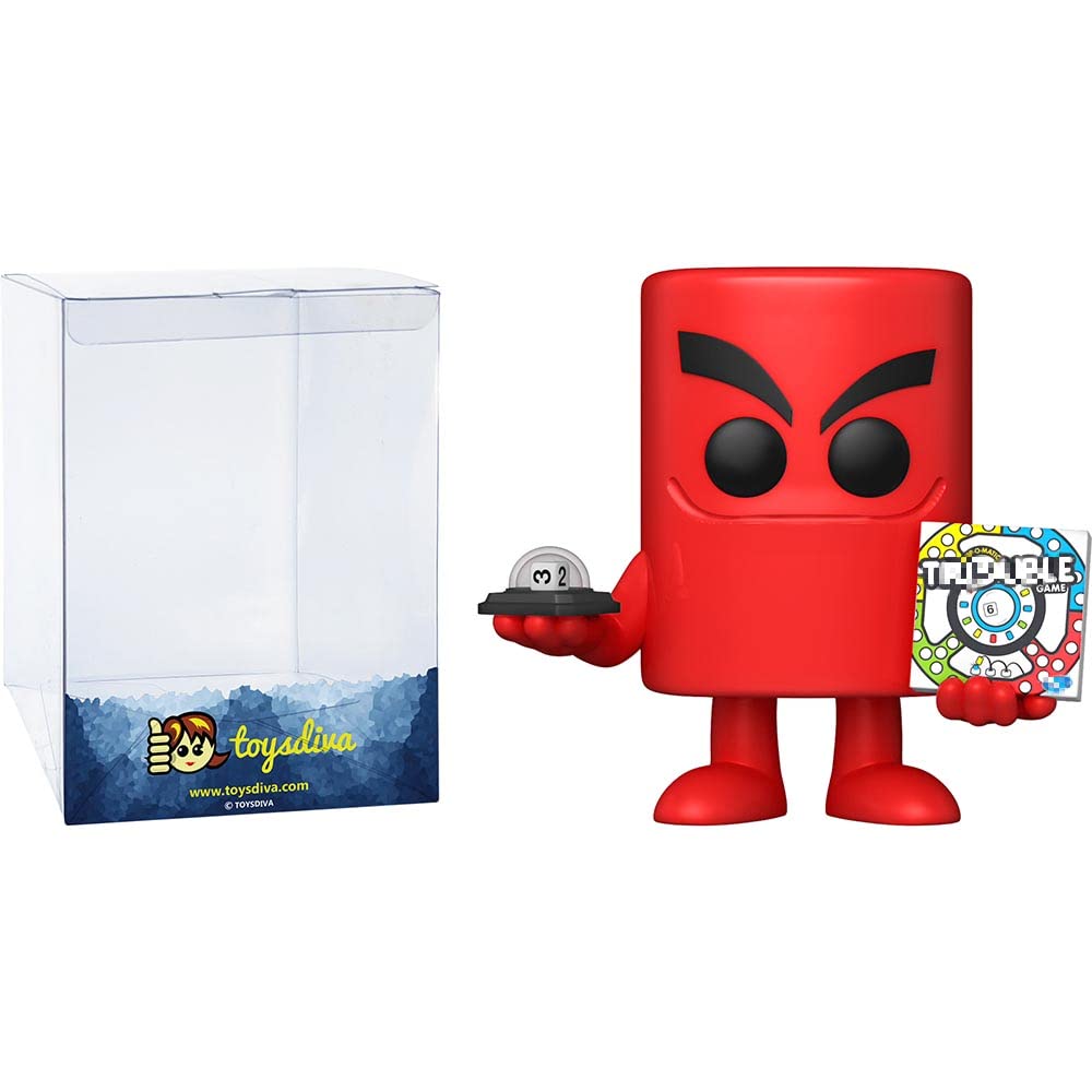 Funko T r o u b l e Board: P o p ! Retro Toys Vinyl Figurine Bundle with 1 Compatible 'ToysDiva' Graphic Protector (098-58614 - B)