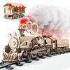 Fuiltee 3D Wooden Puzzles for Adults, DIY Mechanical Train Model Kit, Movable Model Train, Removable Carriages, Unique Gift for 14+ Teens and Adults