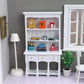 AirAds Dollhouse Furnitures 1:12 Scale Dollhouse Miniature Wood Hutch Display Cupboard Cabinet White Furniture (Set 2) (2-Drawer Hutch)