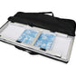 Folding Portable Party Bar w/Patented Multi-Color LED Lights, Prism Graphic, Black Skirt, and Storage Shelf