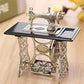 EatingBiting 1/12 1:12 Scale mini House Miniatures Furniture Vintage Silver Sewing Machine Table Metal, Sewing Machine Pedal Can Move, Worth