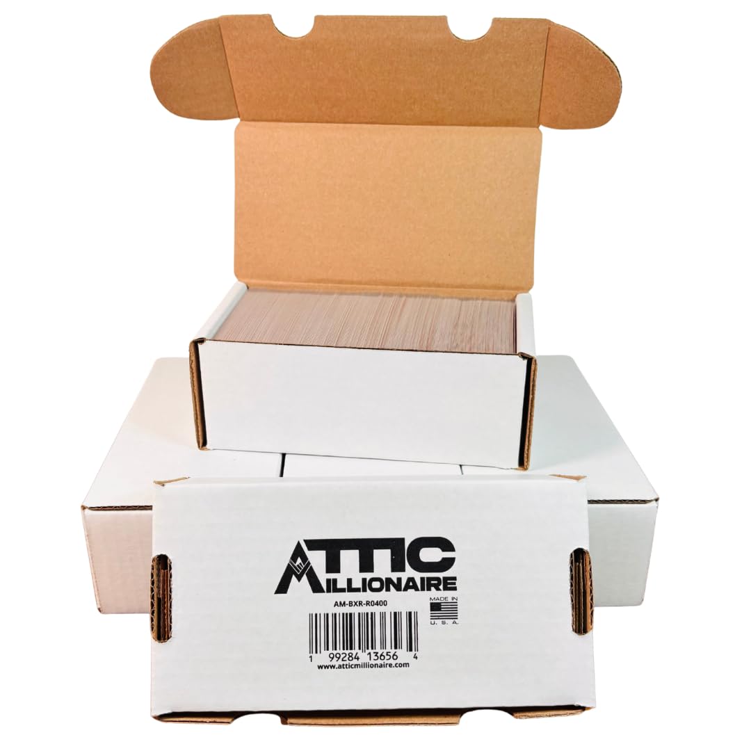 Attic Millionaire (5 Pack) 400-Count Trading Card Storage Box - MADE IN THE USA - Responsibly-Sourced - Trading Card Storage Box for Sports Cards