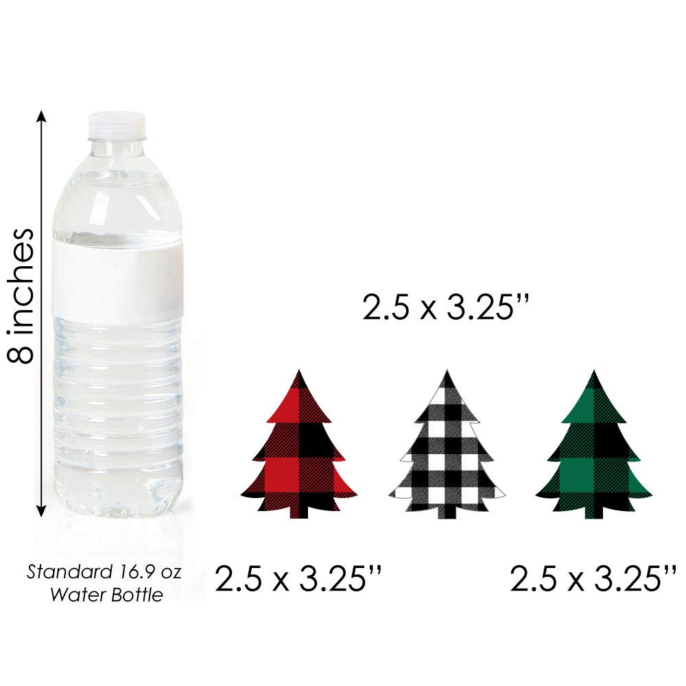 Big Dot of Happiness Holiday Plaid Trees - DIY Shaped Buffalo Plaid Christmas Party Cut-Outs - 24 Count
