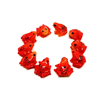 An_Shop 10pcs Artificial Animal Accessories Clay Orange Frog Packs Miniature Figurine Mini Decorative for DIY Ornament Craft DIY Dollhouse