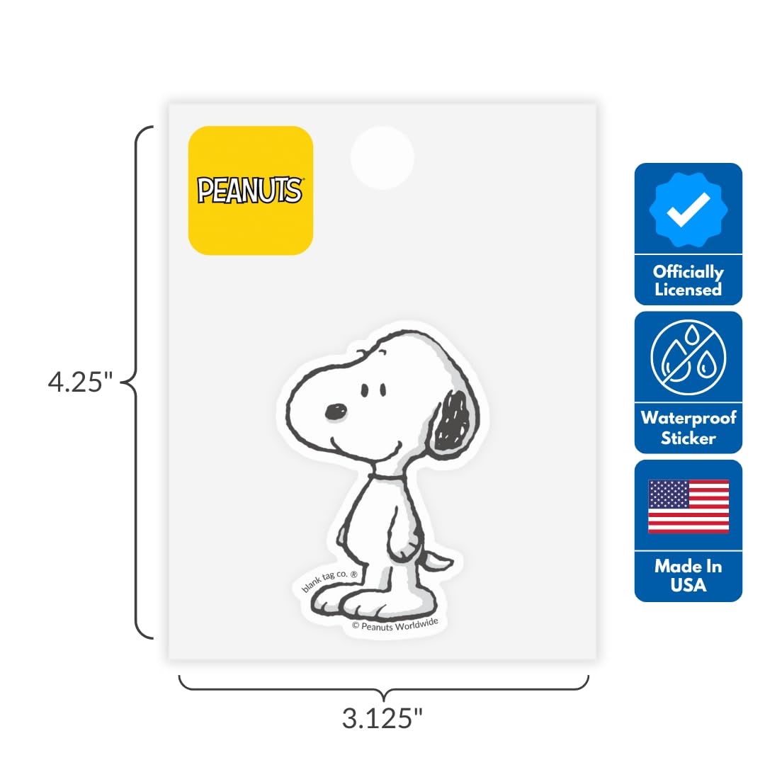 Peanuts® (Snoopy) 3-Pack Sticker Bundle - Waterproof Stickers for Water Bottles and Laptops