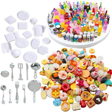 150Pcs Miniatures Food Drinks Bottles Doll House Accessories 1:12 Playset Pretend Play Kitchen Game Party Toys Mini Things Stuff Tiny Baking Travel