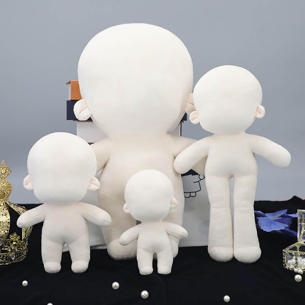 niannyyhouse 10cm 13cm 15cm 20cm 30cm 40cm Plush Doll Plain Glossy Standing Sitting Humanoid Stuffed Toys Dress Up Wearable Clothing (30cm-Without