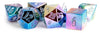 FanRoll - Rainbow Aegis Uninked: 16mm Aluminum Plated Acrylic, 7-Piece Polyhedral Metal Dice Set for Dungeons and Dragons and Other Tabletop Role