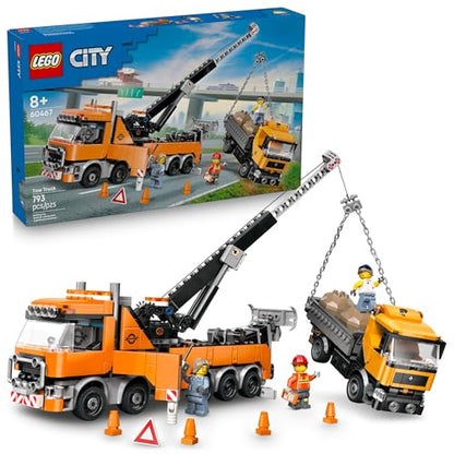 LEGO City Heavy-Duty Recovery Tow Truck with Crane Building Toy - Dump & Tow Truck Toys for Boys & Girls, Ages 8+ - Pretend Play Set for Kids - Gift
