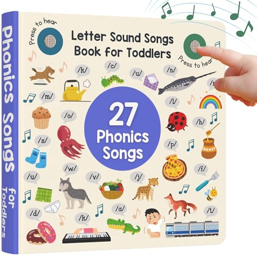 LEARNING BUGS Phonics Songs Book, 26 Letter Sound Songs, Preschool & Kindergarten Learn to Read for 3 Year olds, Perfect Toy and Gift for Toddlers