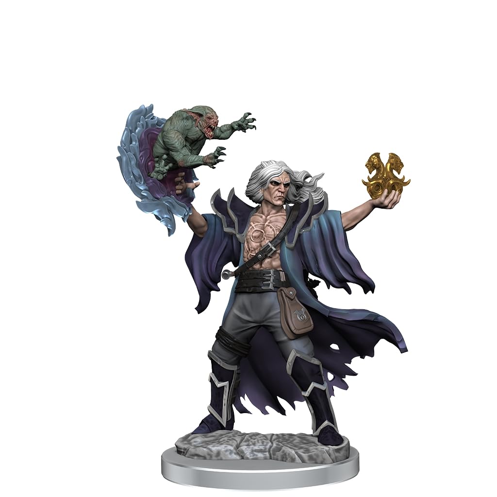 WizKids D&D Frameworks: Human Warlock Male - Unpainted and Unassembled