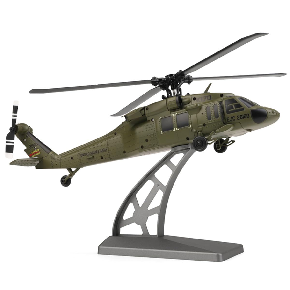 YounggDiy Mini WL K170 Black Hawkk Helicopter for Adults, WL K170 Black Hawkk UH-60L 170 2.4G 4CH Flybarless RC Helicopter, Outdoor Hobby RC Toy Model