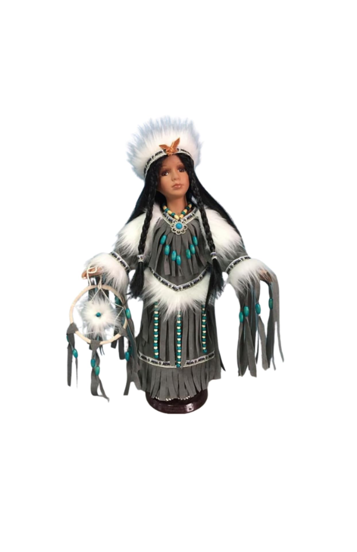 KINNEX COLLECTIONS SINCE 1997 16" Collectible Native American Indian Porcelain Doll (D16725)