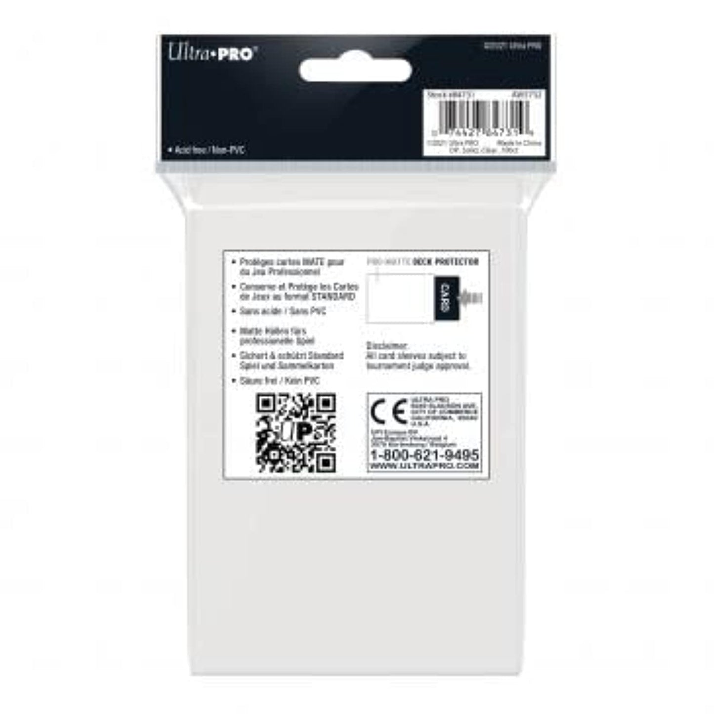 Ultra Pro - Standard Pro Matte Card Sleeves 100 Pack - Clear