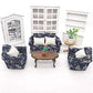 EatingBiting 1:12 Dollhouse Miniature Furniture Sofa 1 Double Sofa + 2 Single Sofa 3Pcs Set Living Room 1:12 Dollhouse Miniature Furniture Single Sofa
