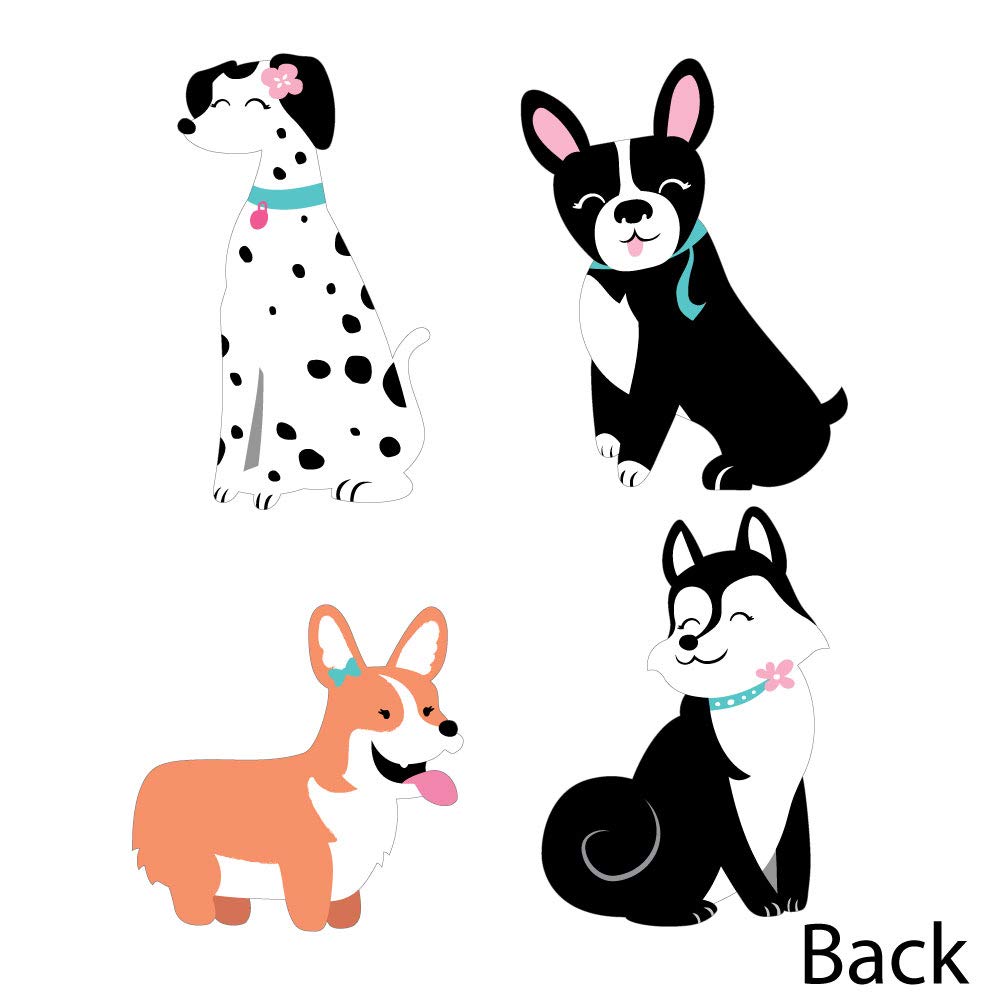 Big Dot of Happiness Pawty Like a Puppy Girl - Decorations DIY Pink Dog Baby Shower or Birthday Party Essentials - Set of 20