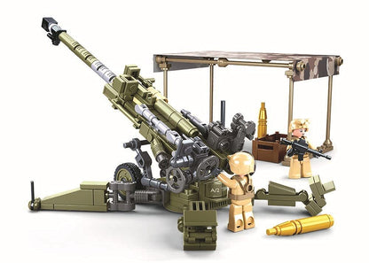 Octopbrik Flak Anti-Tank Gun, Military Brick Sets, Compatible with Major Brand, Army Series Building Block with 2 Soldiers Figures (258 Pieces)