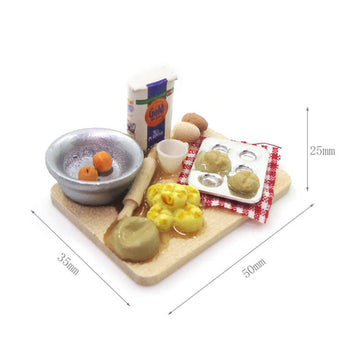 SXFSE Dollhouse Decoration Accessories, Miniature 1:12 Dollhouse Cute Mini Bread Dish