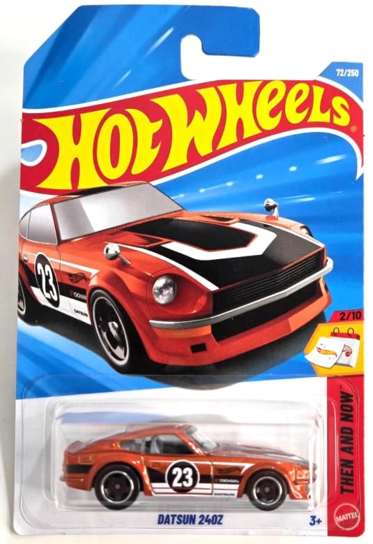 Hot Wheels Datsun 240Z [Orange] Then & Now 2/10, 72/250, 1:64 Scale Diecast Toy Vehicle