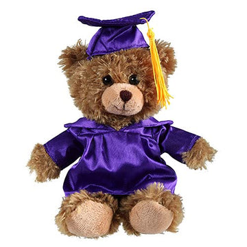 Personalized 2026 Graduation Mocha Teddy Bear - Custom Plush with Cap & Gown - 6 inch Cute Stuffed Animal for Graduates - Best Grad Gift for College