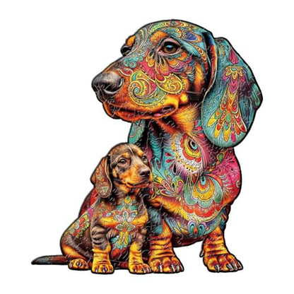 Nestologi Wooden Dachshund Weiner Dog Jigsaw Puzzle 150 Pieces