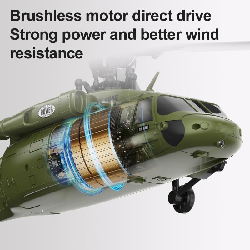 XURUYI K200 6CH RC Helicopter with Optical Flow Positioning, Brushless Direct-Drive Motor, Barometric Altitude Hold, Aerobatic Inverted Flight