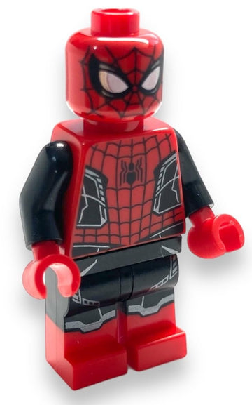 LEGO Superheroes: Spider-Man Minifigure with Red and Black Suit and Silver Trim (Upgraded Suit)