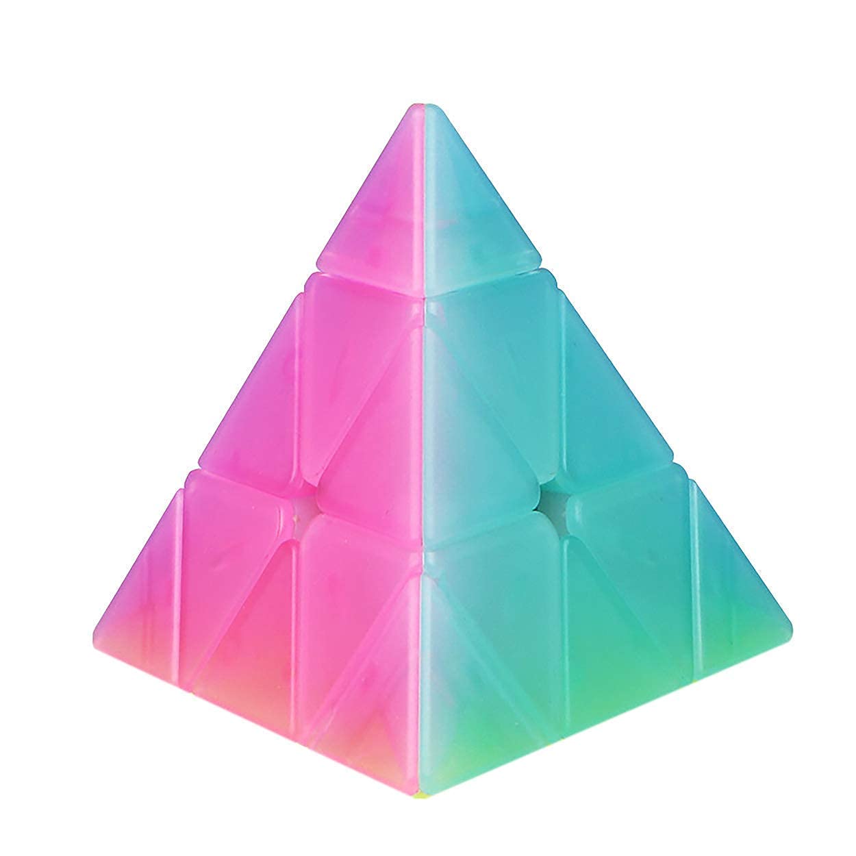 Jelly Windmill Speed Cube Pyramid Speed Cube Triangle Stickerless Vivid Color Magic Cube 3x3x3 Sturdy and Smooth Puzzle Toy ABS Plastic Material