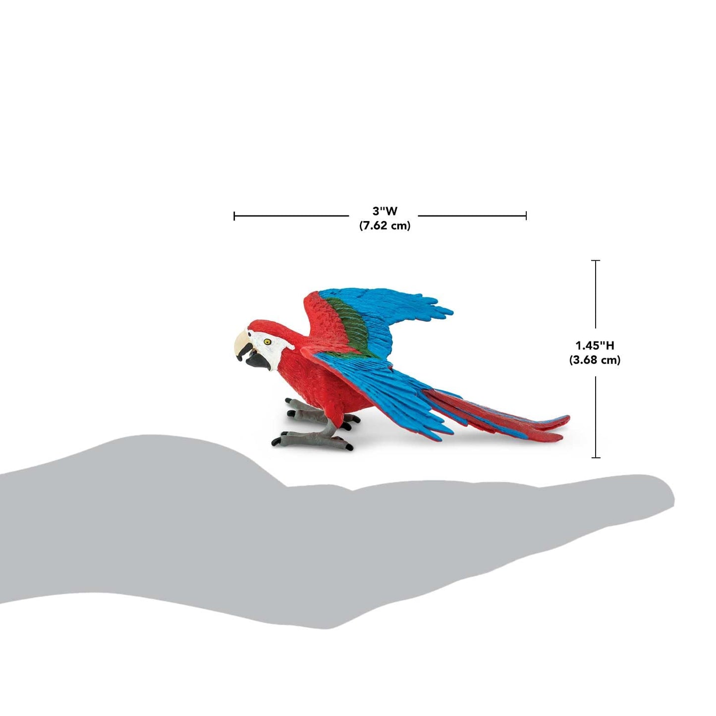 Safari Ltd. Green-Winged Macaw Toy - Realistic 4.5" Inch PVC Parrot Figure - Fun and Educational Toy Bird for Boys, Girls & Kids Ages 3+