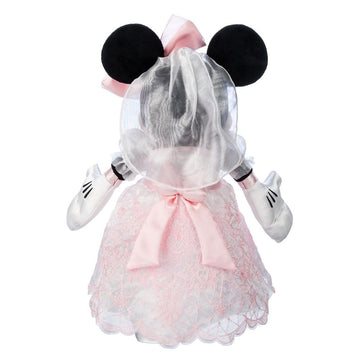 Disney Store Official Minnie Mouse Wedding Plush - Bride Stuffed Animal, Satin Bridal Gown, Embroidered Features, Organza Puffed Sleeves, Romantic