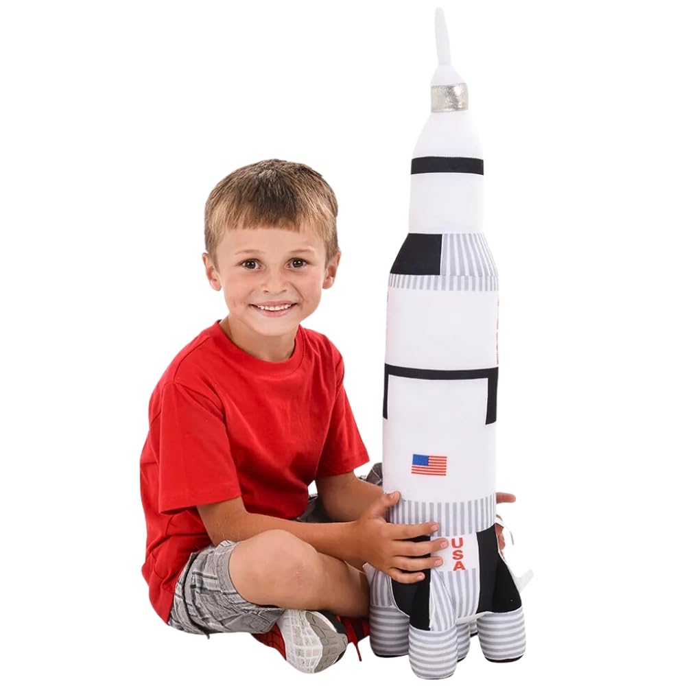 Soft Saturn Rocket Plush Toy - 26? (1 Pc.) - Colorful Printed Space Rocket Plush - Great Gift for Kids, Prize & Space Enthusiasts
