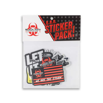 BLACK RAIN ORDNANCE Sticker Pack - 6 Unique Vinyl Decals for Gear, Laptop, and Water Bottles - Weather-Resistant Designs