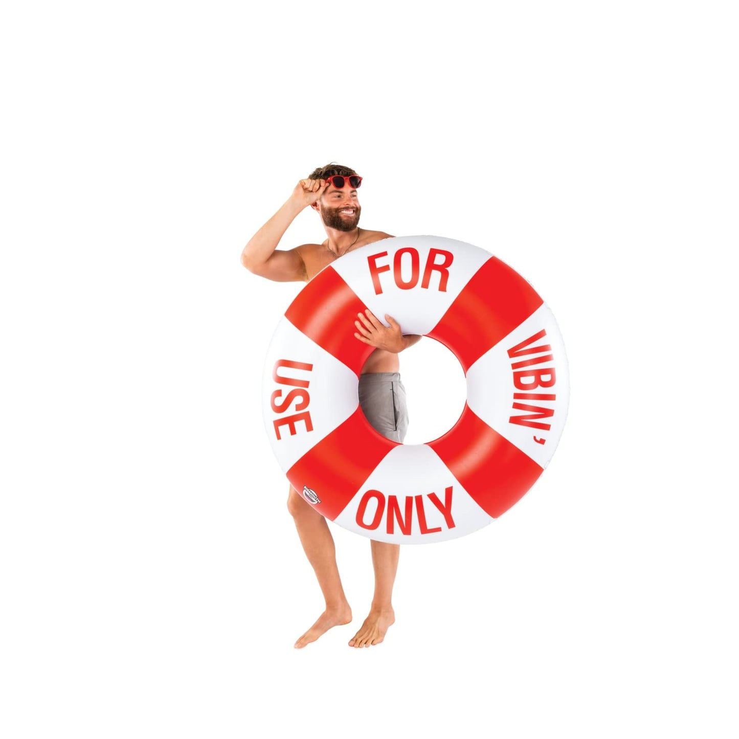 for Vibin' Use Only Pool Float, Over 5' Wide Inflatable Floatie Tube, Blow Up Swim Ring, Outdoor Summer Pool Party Decor