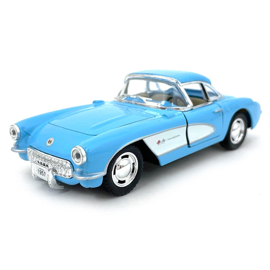 KiNSMART - 1957 Chevy Corvette 1:34 Scale 5" Die Cast Metal Model Classic Car Toy