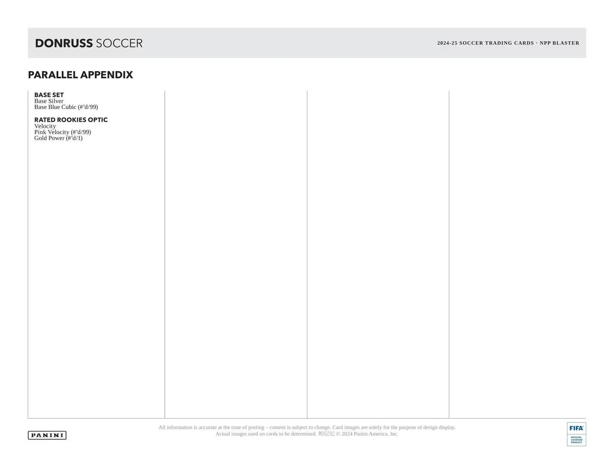 2024/25 Panini Donruss Soccer 6-Pack Blaster Trading Card Box (Blaster Exclusive Red Cubic Parallels)