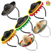 JOYIN 6 PCS Cinco De Mayo Fiesta Fabric and Straw Sombrero Headbands Party Costume for Fun Fiesta Hat Party Supplies, Luau Event Photo Props, Mexican