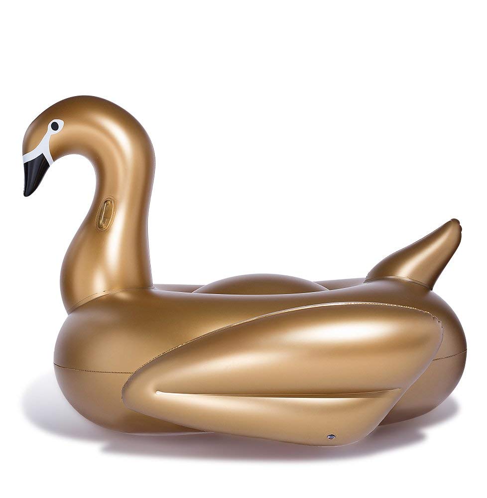 Jasonwell Giant Inflatable Golden Swan Pool Float with Fast Valves Summer Beach Swimming Pool Floatie Lounge Floating Raft Outdoor Party Decorations