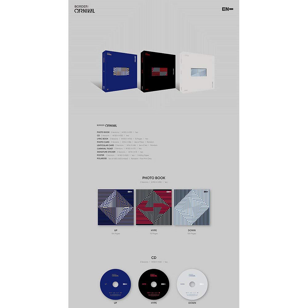 ENHYPEN - BORDER : CARNIVAL (2nd Mini Album) Album+Extra Photocards Set (HYPE ver.) ys/m