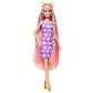 Barbie Doll with Extra-Long Blonde Rainbow Hair & Color-Block Polka Dot Dress, Plus 10 Hair & Fashion Accessories