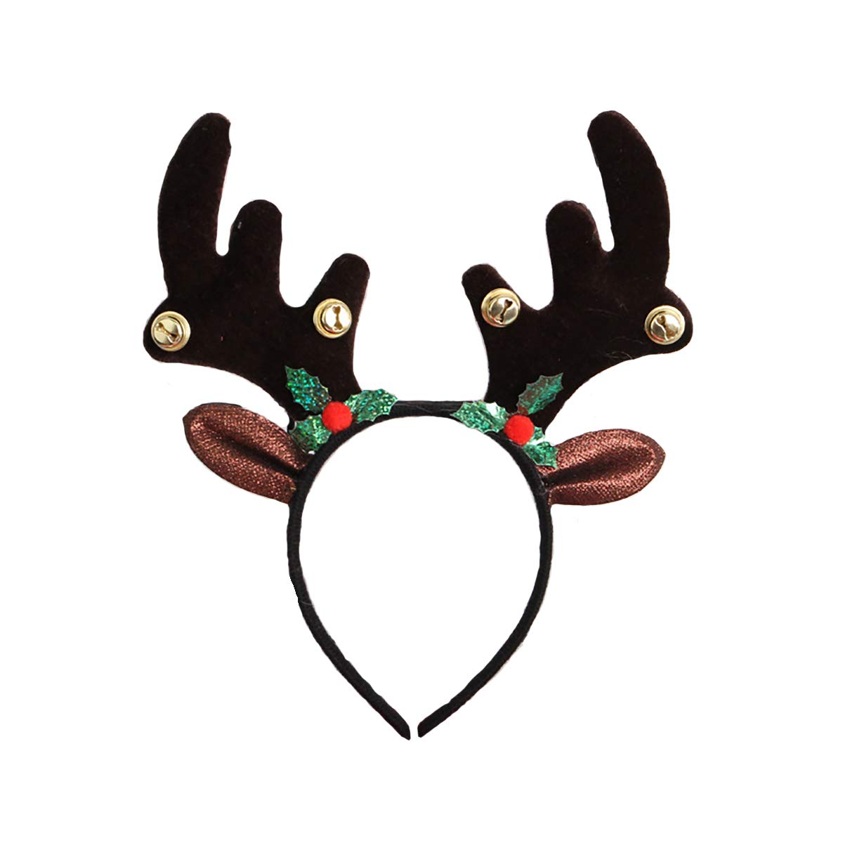 Reindeer Antlers Headband Christmas and Easter Party Headbands, Deer Antlers Headband with Bells Cute Reindeer Ears Headband